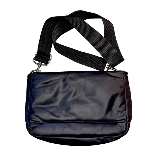 Marc Jacobs Black Nylon Crossbody Messenger Bag Leather Trim Silver Hardware - Picture 10 of 13